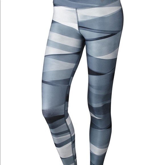 Nike Size S Dri-Fit Power Legend 2.0 Gray Ribbon Wrap Training Tights Leggings - Picture 6 of 7
